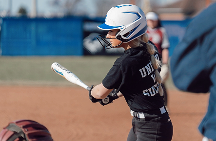 At bat in softball
